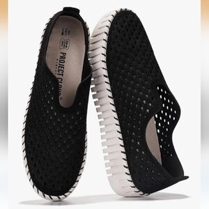 Project Cloud Black Platform Slip-On Sneakers Size 11 NWOT